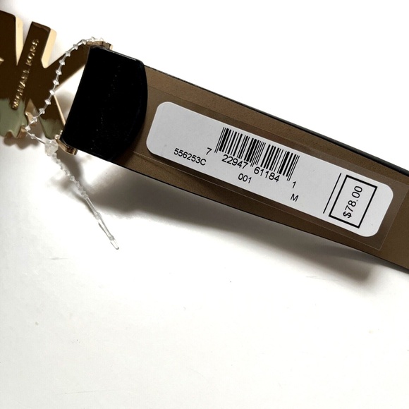 NWT Original MICHAEL KORS Bejeweled Studded Belt Medium Rhinestones Gold Black - Picture 5 of 6